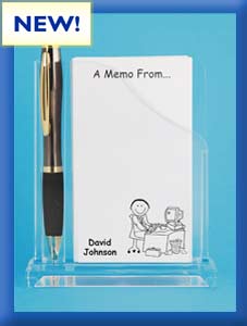 personalized memo holder office man