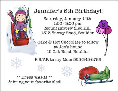 inv Sledding Girl