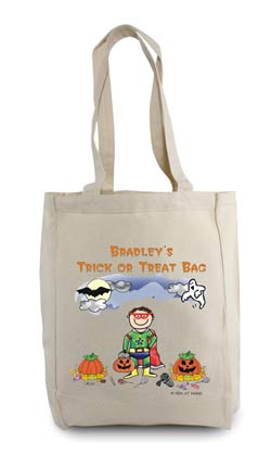 personalized tote bag halloween boy
