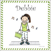 personalized zipper tote mp3 girl