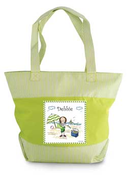 personalized zipper tote beach